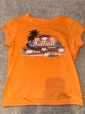 Sideout Hawaiian Sunset Graphic Tee - Orange Kids Short Sleeve